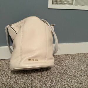 Michael Kors Cream Leather Hobo Bag